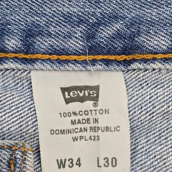 Levi’s 501 Jeans Mens 34x30 Light Wash Button Fly Vintage Y2K Straight Denim - Picture 4 of 16